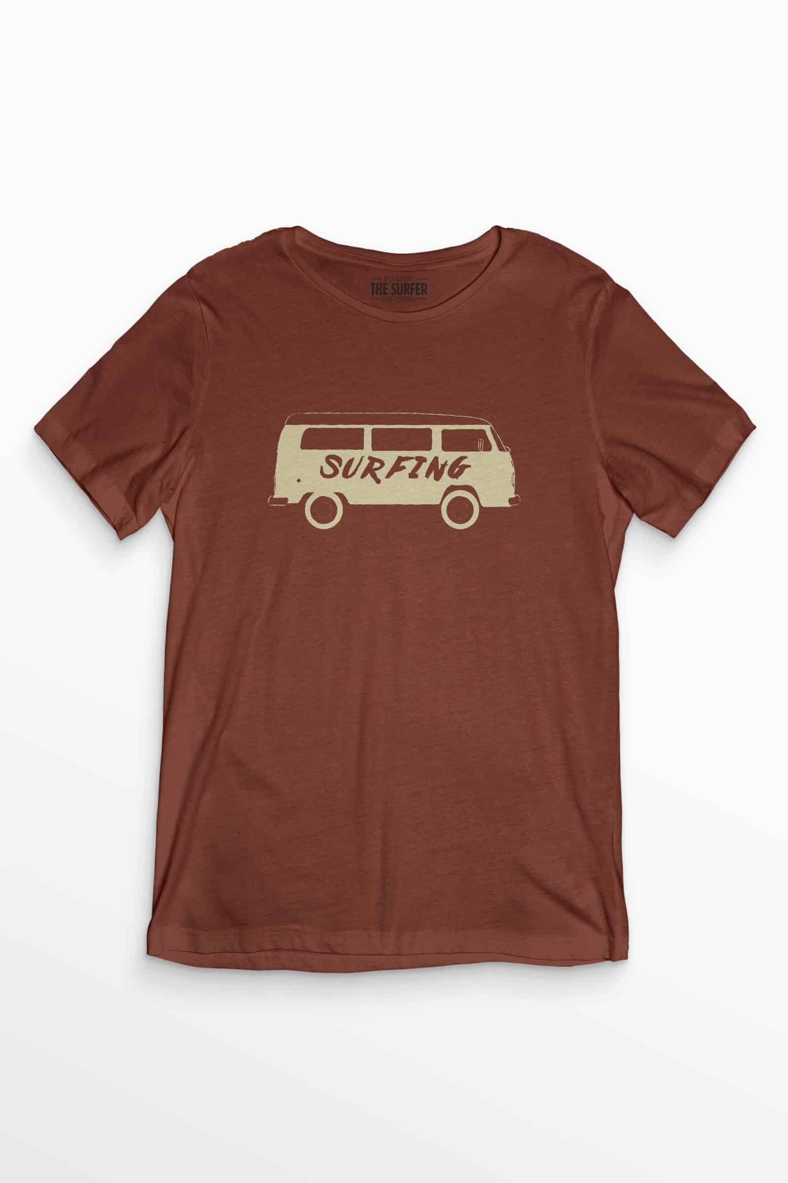 Surfing Rust Cotton Tee - Image 3